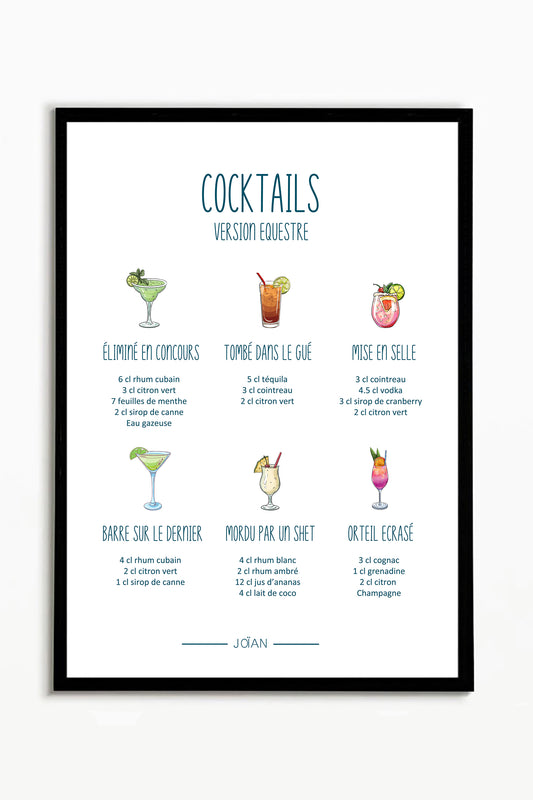 Affiche Cocktails équestres 30x40cm