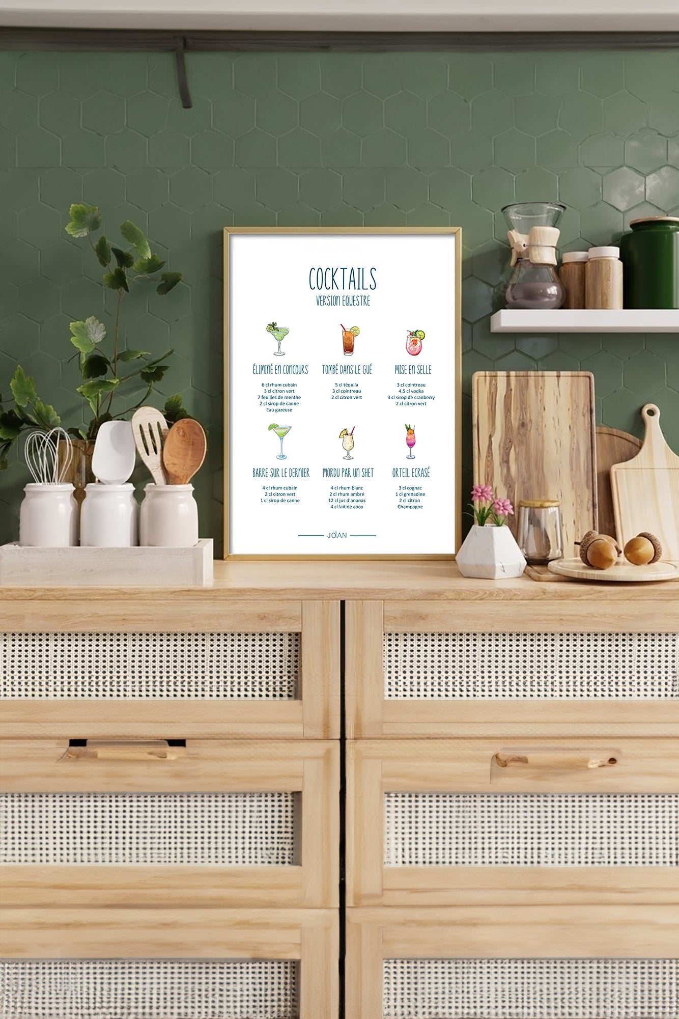 Affiche Cocktails équestres 30x40cm