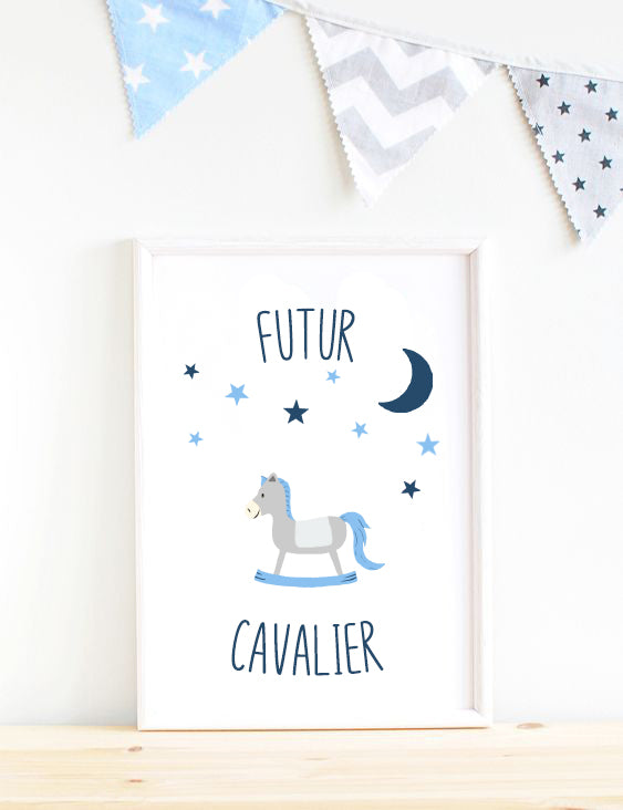 Tableau "YOUNG RIDER" bleu