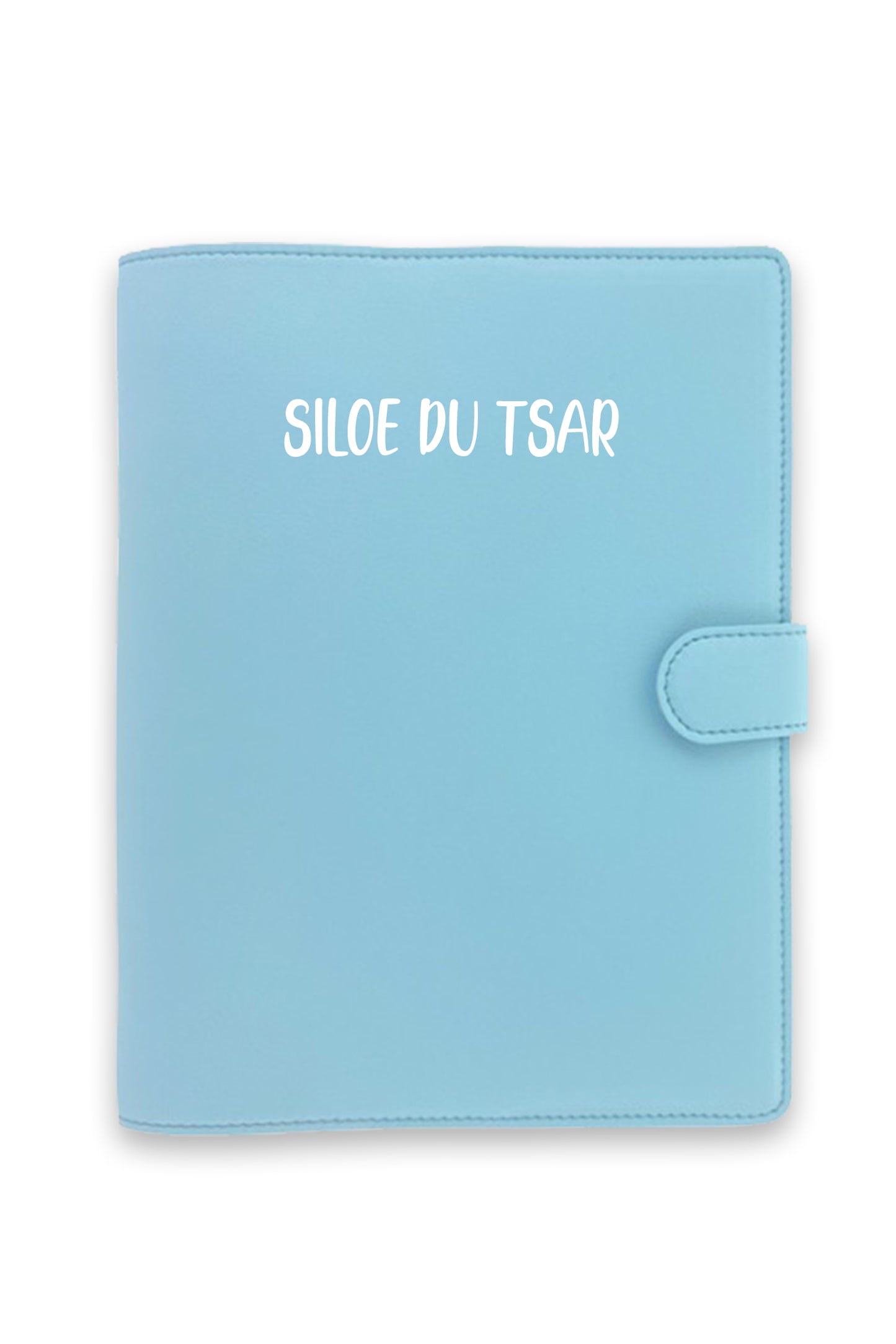 Protège carnet cheval Bleu ciel à personnaliser