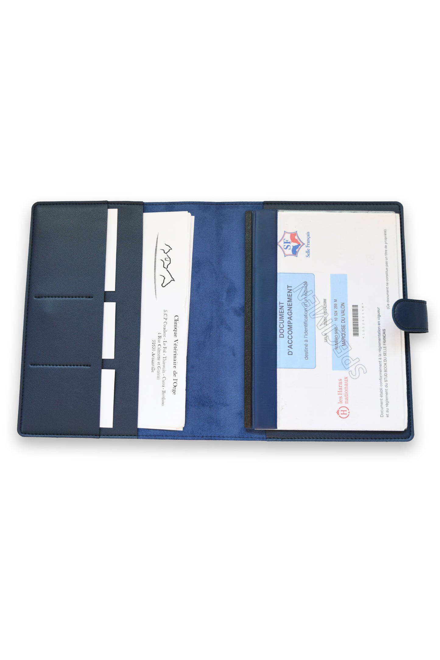 Protège carnet cheval Marine à personnaliser