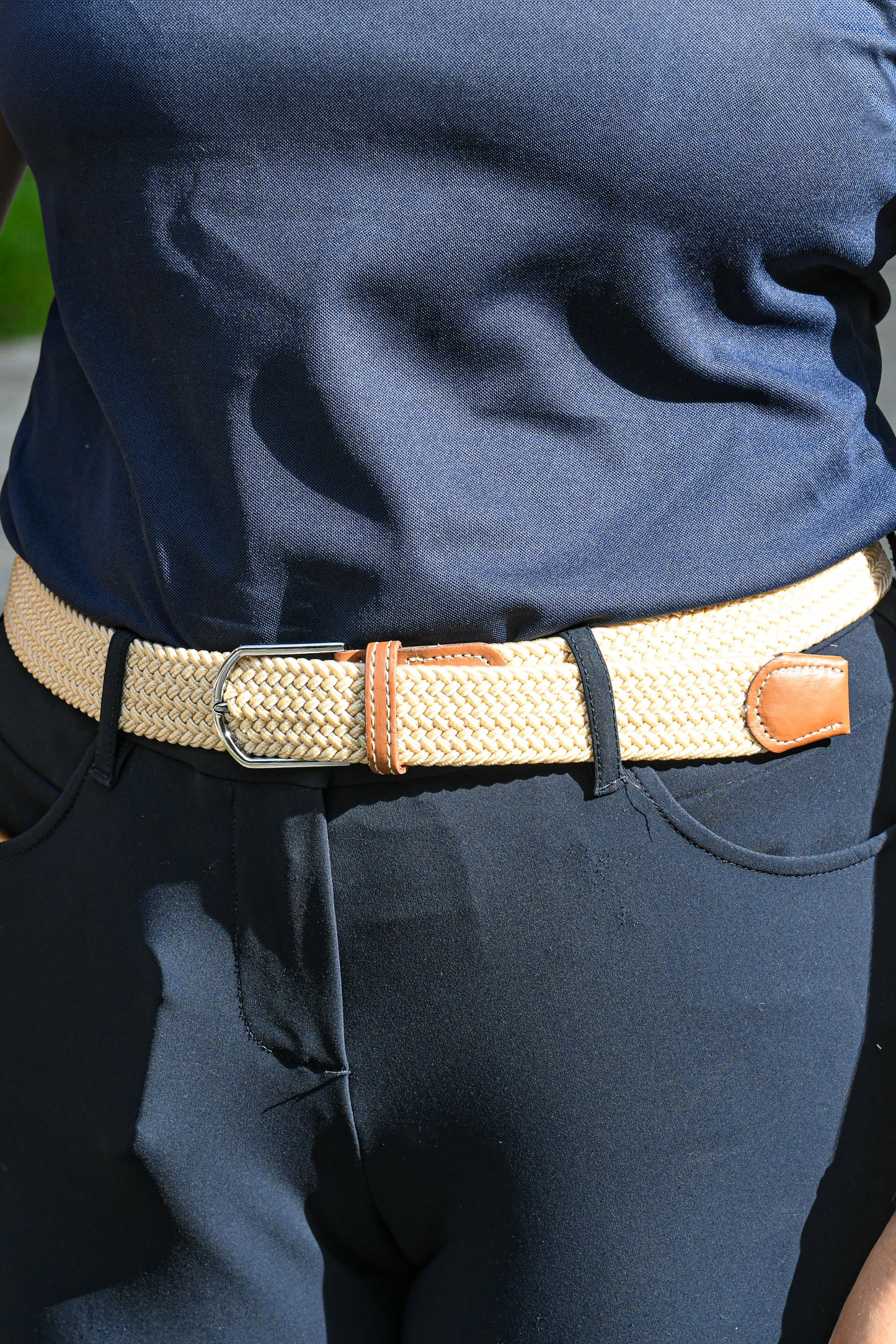 Ceinture stretch beige