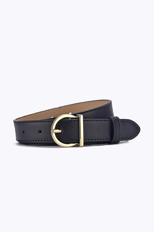 Ceinture cuir noire et dorée