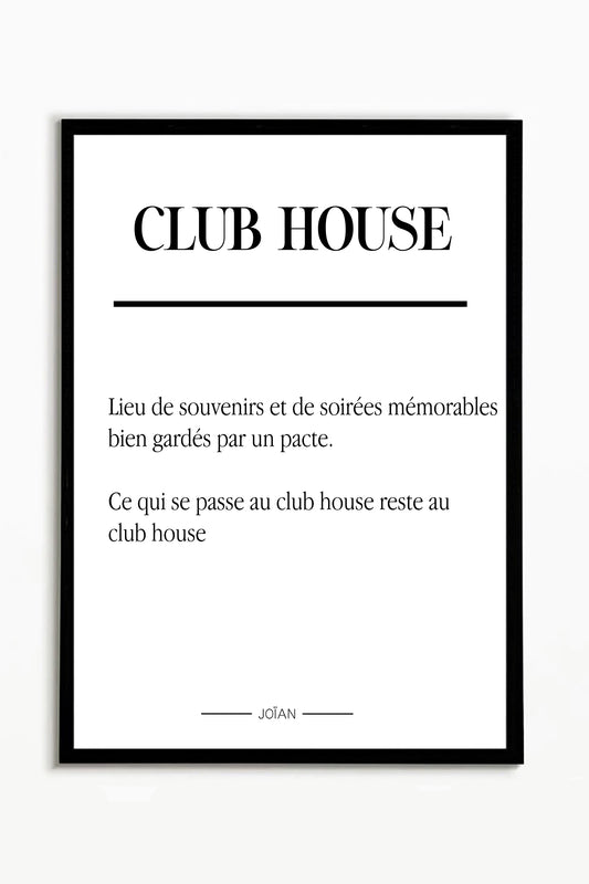 Affiche définition Club house 30x40cm