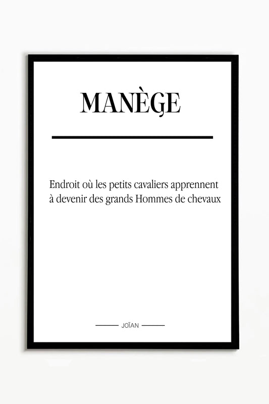 Affiche définition Manège 30x40cm