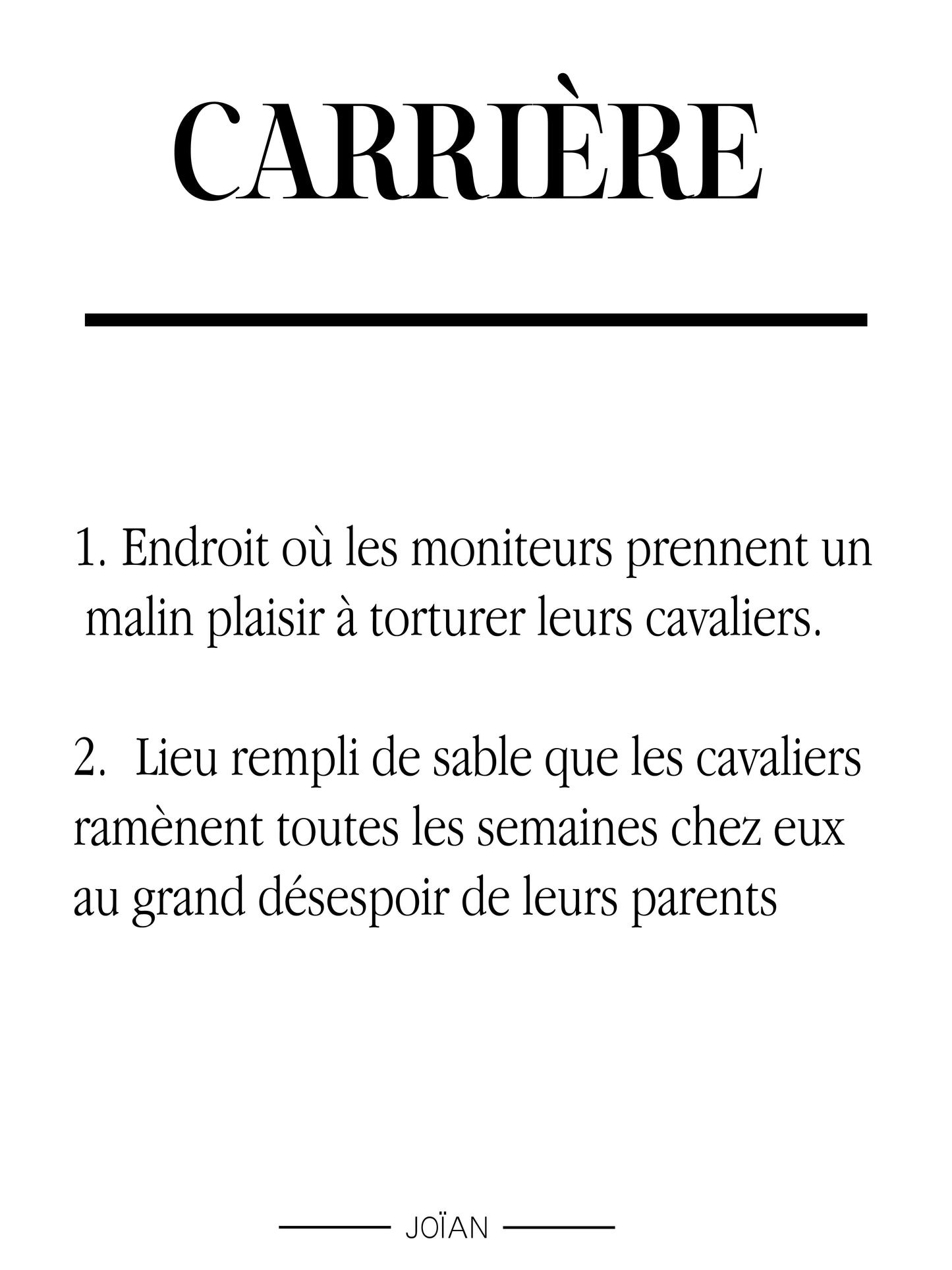 Affiche définition Carrière 30x40cm