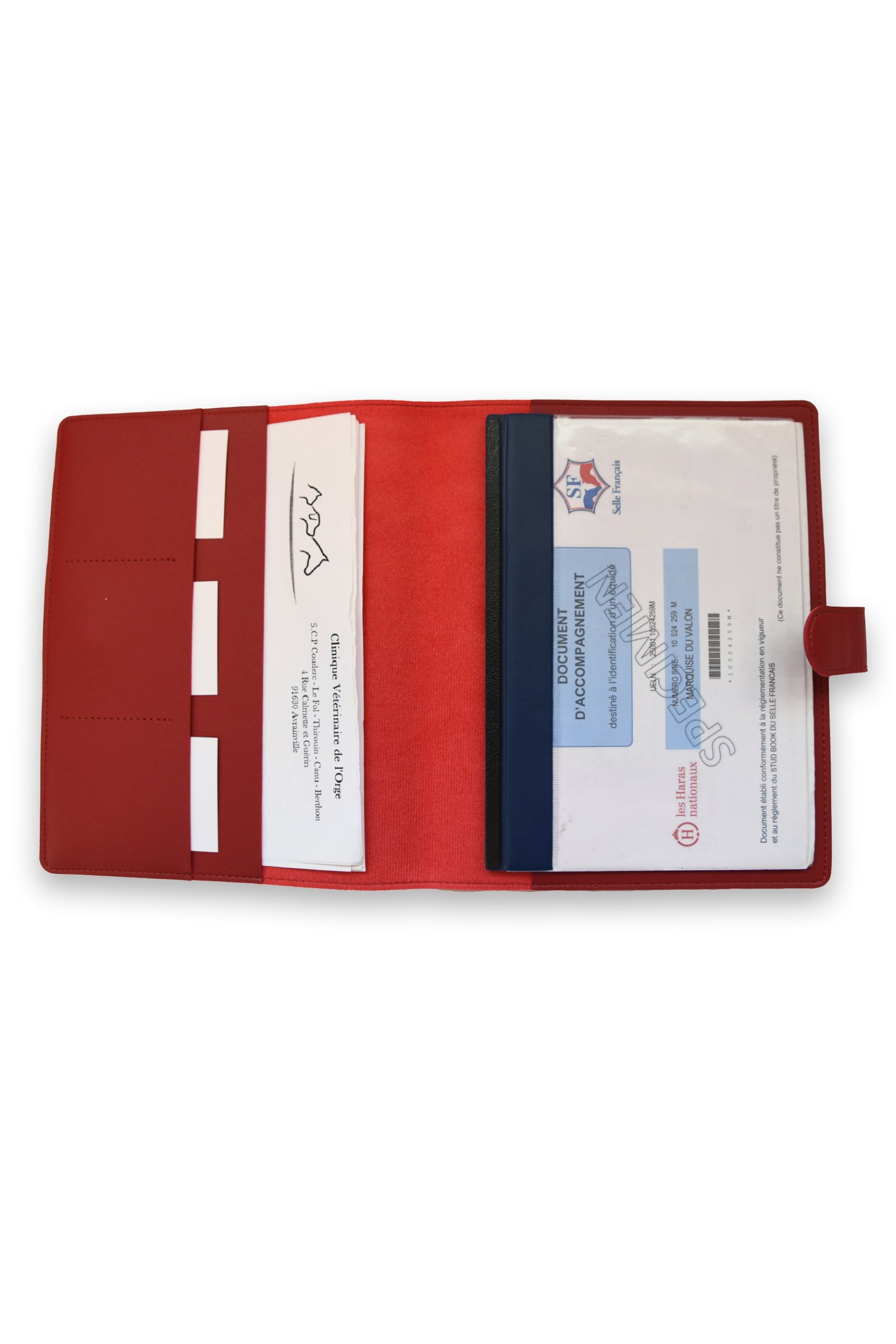 Protège carnet cheval Bordeaux à personnaliser
