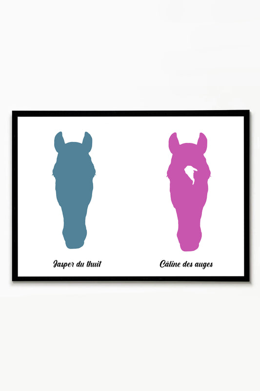 Tableau personnalisé "Pop" 2 chevaux
