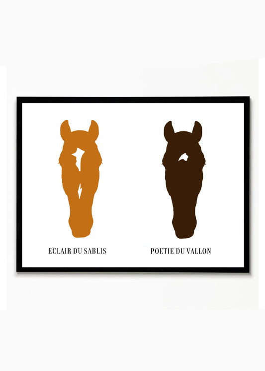 Tableau personnalisé "Naturel" 2 chevaux