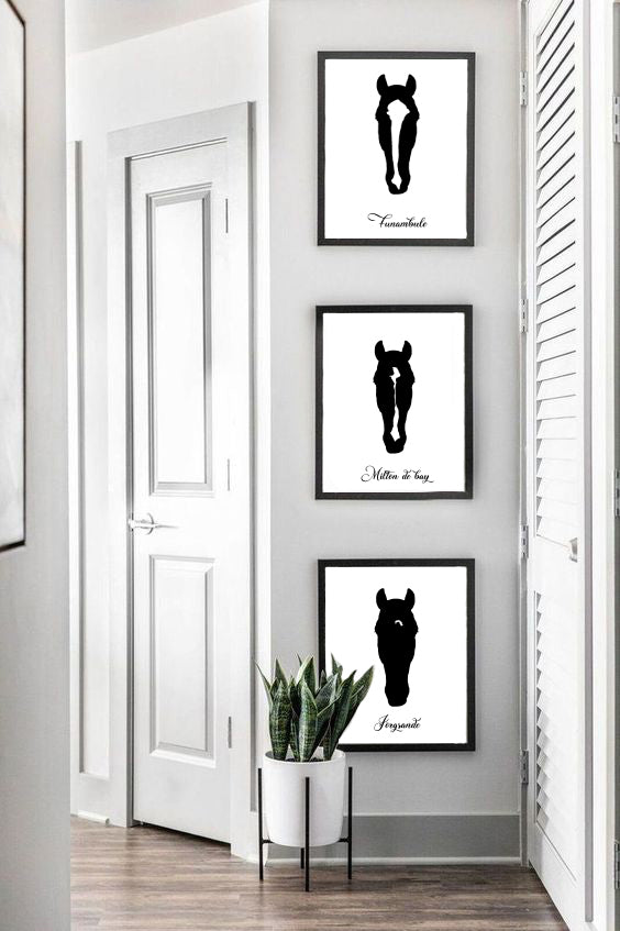 Tableau personnalisé "Black" 1 cheval
