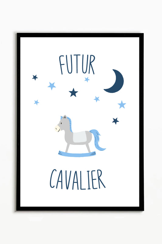 Tableau "YOUNG RIDER" bleu