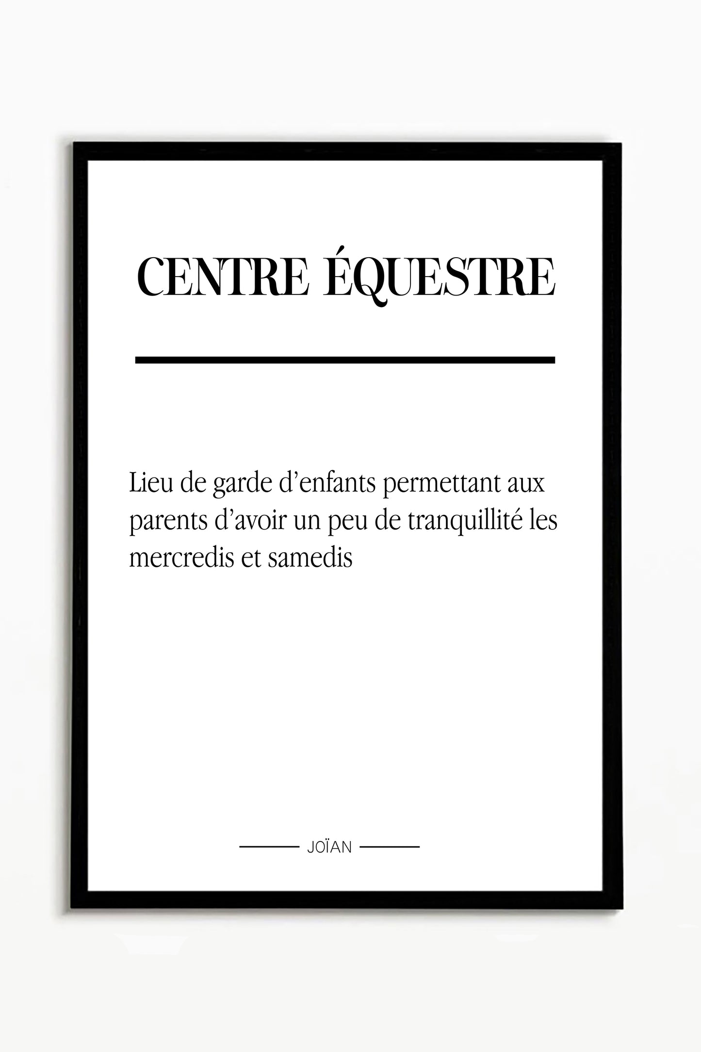 Affiche définition Centre équestre 30x40cm