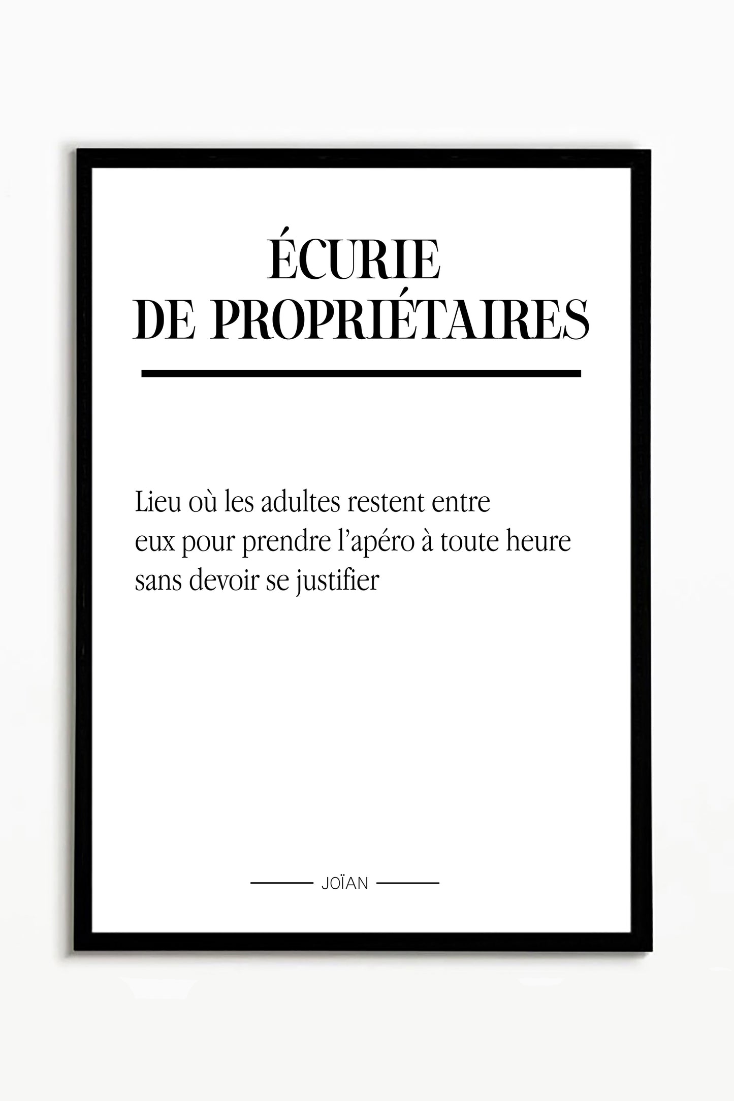 Affiche définition Ecurie de propriétaires 30x40cm