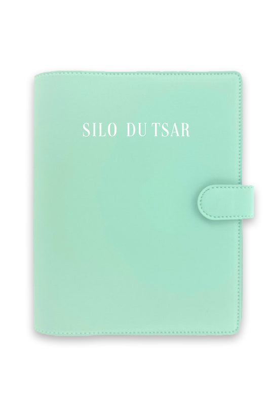 Protège carnet cheval Vert d'eau à personnaliser