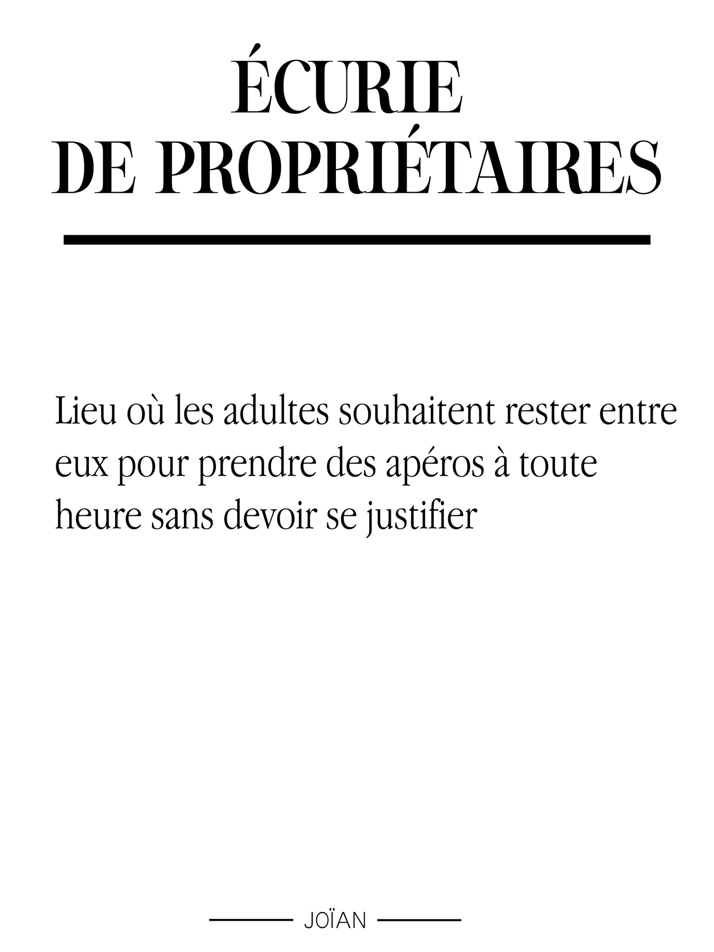 Affiche définition Ecurie de propriétaires 30x40cm